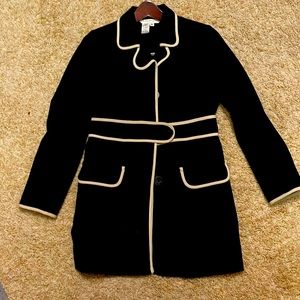 Studio M black jacket with cream trim. Size 6Petite